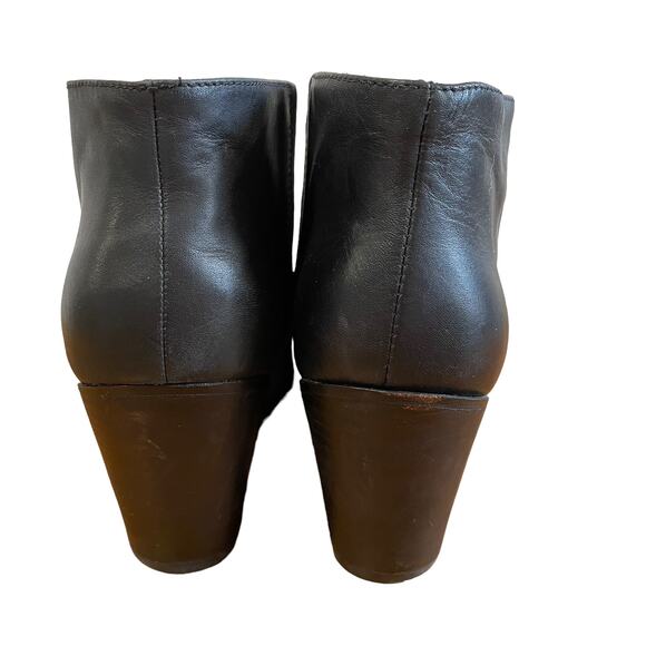 Rachel Comey Size 7 Booties Mars Ankle Boots Leather Black Slip-on Stacked Heel - Picture 4 of 13